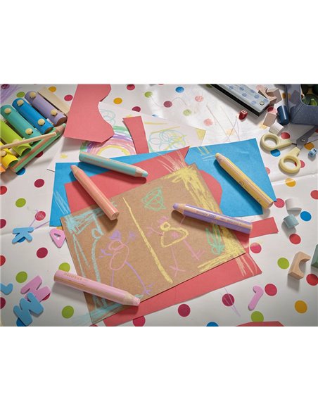 Crayons multi-talents stabilo woody 3en1 + 1 taille-crayons coloris assortis pastel etui carton.