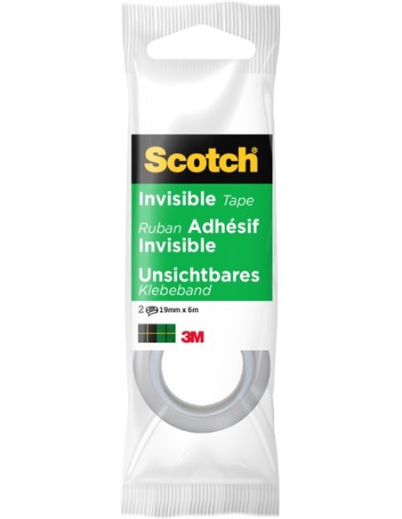 Ruban adhésif invisible Scotch Magic (lot de 2) - 19 mm x 6 m - Transparent