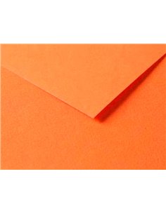 Papier dessin clairefontaine a grain 160g 1 surface grainee 1 lisse 50x65cm paquet 25f coloris orange. 2