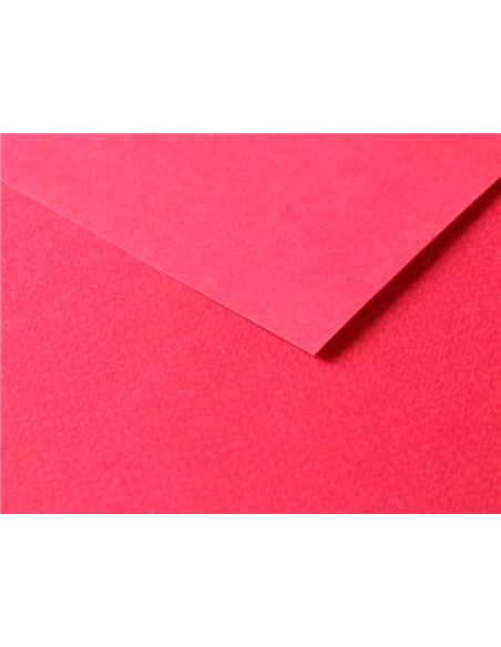 Papier dessin clairefontaine a grain 160g 1 surface grainee 1 lisse 50x65cm paquet 25f coloris rouge vif.