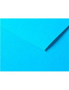Papier dessin clairefontaine a grain 160g 1 surface grainee 1 lisse 50x65cm paquet 25f coloris turquoise. 2