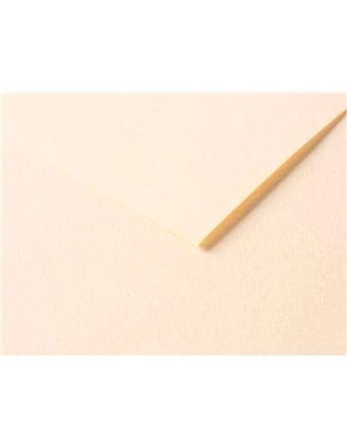 Papier dessin clairefontaine a grain 160g 1 surface grainee 1 lisse 50x65cm paquet 25f coloris ivoire.