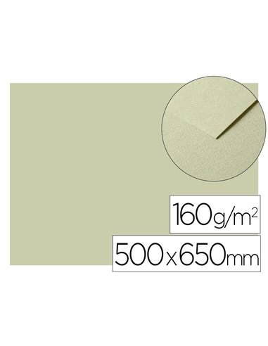 Papier dessin clairefontaine a grain 160g 1 surface grainee 1 lisse 50x65cm paquet 25f coloris vert.