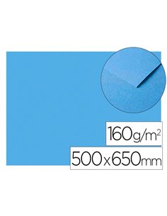 Papier dessin clairefontaine a grain 160g 1 surface grainee 1 lisse 50x65cm paquet 25f coloris bleu roi.