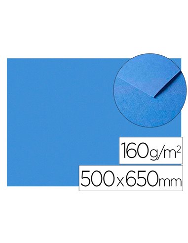 Papier dessin clairefontaine a grain 160g 1 surface grainee 1 lisse 50x65cm paquet 25f coloris bleu marine.
