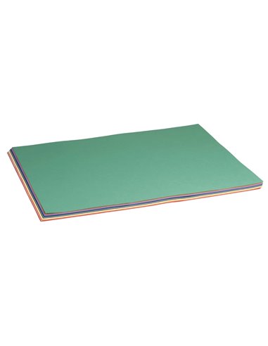 Papier dessin clairefontaine a grain 160g 1 surface grainee 1 lisse 50x65cm paquet 24f coloris vifs 24.
