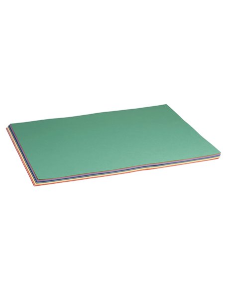 Papier dessin clairefontaine a grain 160g 1 surface grainee 1 lisse 50x65cm paquet 24f coloris vifs 24.