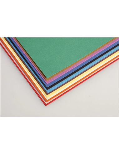 Papier dessin clairefontaine a grain 160g 1 surface grainee 1 lisse 50x65cm paquet 24f coloris vifs 24.