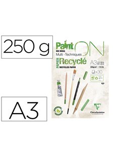 Bloc clairefontaine painton recycle a3 30f blanc 250g.