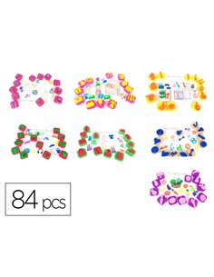 Maxi pack de 84 mini tampons sodertex 7 themes assortis.