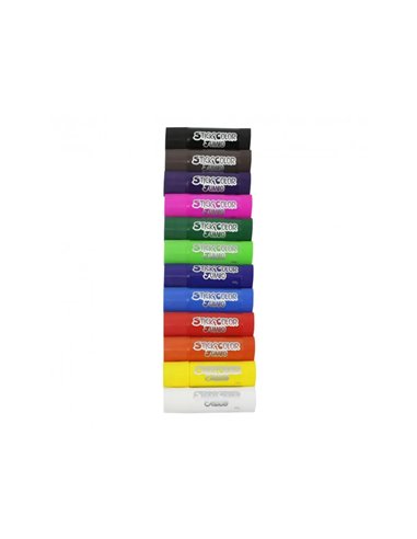 Gouache solide o color stick xxl sechage ultra rapide tous supports 40g coloris assortis etui de 12 unites.