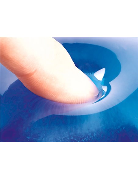 Tapis souris fellowes repose-poignet gel transparent bleu adapté souris optiques.