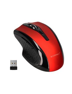 Souris q-connect sans fil optique 1000dpi recepteur usb 2,4ghz coloris rouge.