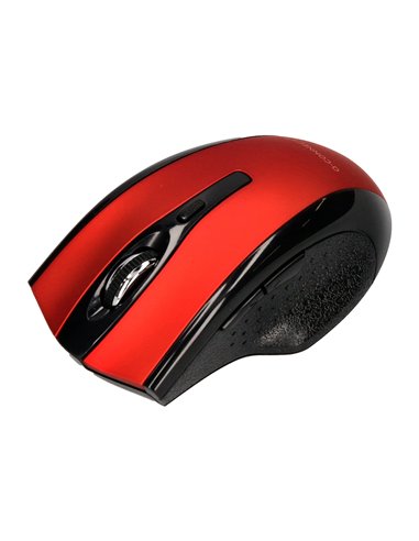 Souris q-connect sans fil optique 1000dpi recepteur usb 2,4ghz coloris rouge.