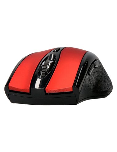 Souris q-connect sans fil optique 1000dpi recepteur usb 2,4ghz coloris rouge.