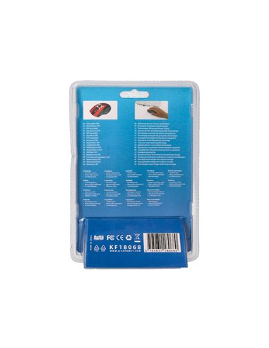 Souris q-connect sans fil optique 1000dpi recepteur usb 2,4ghz coloris rouge.