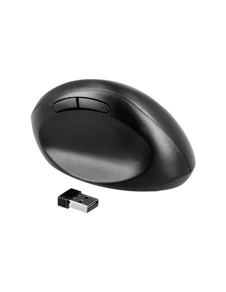 Souris q-connect optique sans fil ergonomique vertical dpi 800/1200/1600 piles aa coloris noir.