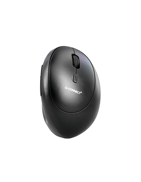 Souris q-connect optique sans fil ergonomique vertical dpi 800/1200/1600 piles aa coloris noir.