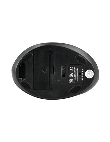Souris q-connect optique sans fil ergonomique vertical dpi 800/1200/1600 piles aa coloris noir.