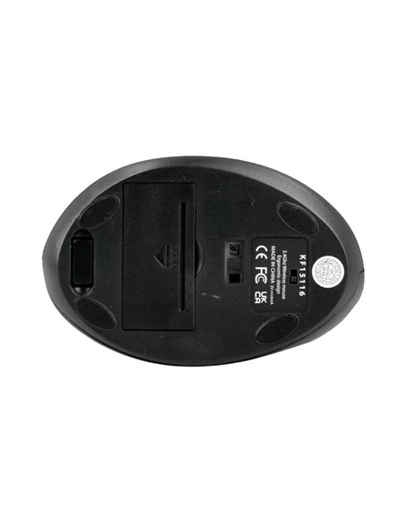 Souris q-connect optique sans fil ergonomique vertical dpi 800/1200/1600 piles aa coloris noir.