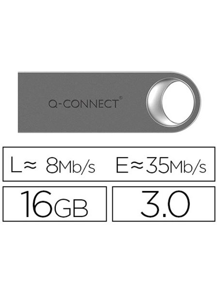 Clé usb q-connect 3.0 premium 16gb vitesse lecture 35mb/s écriture 8mb/s.