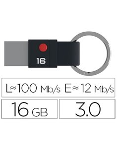 Clé usb emtec 3.1 nano ring t100 16go vitesse lecture 80mb/s écriture 20mb/s coloris noir/argent.
