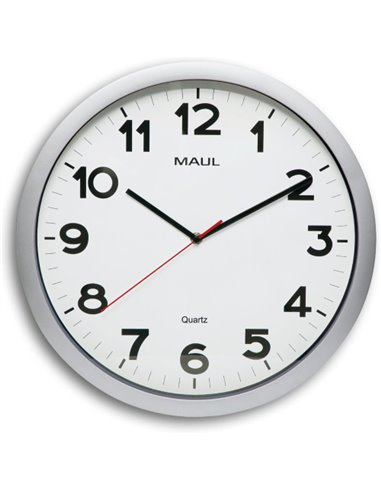 Horloge murale maul step diam. 40cm pile 1.5v aa fournie coloris argent.