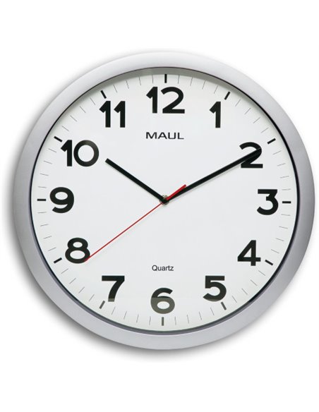 Horloge murale maul step diam. 40cm pile 1.5v aa fournie coloris argent.