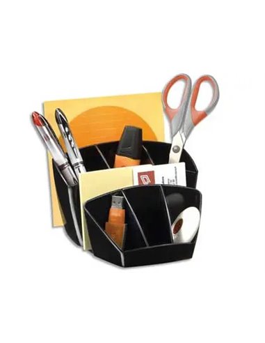 Pot multifonctions cep polystyrène antichoc brillant 8 compartiments 143x93x158mm coloris noir.