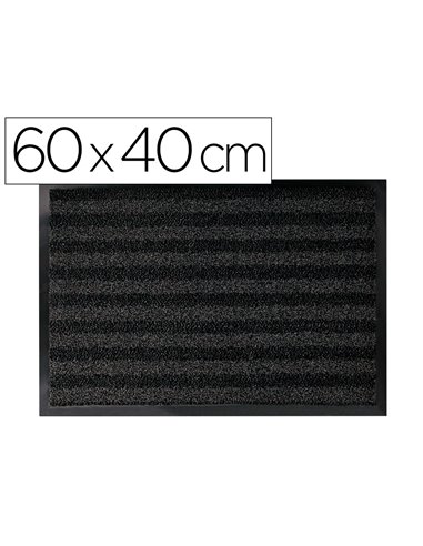 Tapis sol q-connect premium pour interieur antiderapant fibre polypropylene et feutre 60x40cm coloris gris.