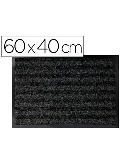 Tapis sol q-connect premium pour interieur antiderapant fibre polypropylene et feutre 60x40cm coloris gris.