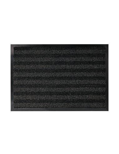 Tapis sol q-connect premium pour interieur antiderapant fibre polypropylene et feutre 60x40cm coloris gris.