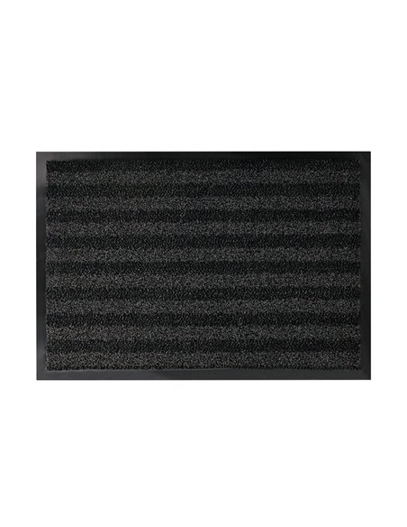 Tapis sol q-connect premium pour interieur antiderapant fibre polypropylene et feutre 60x40cm coloris gris.