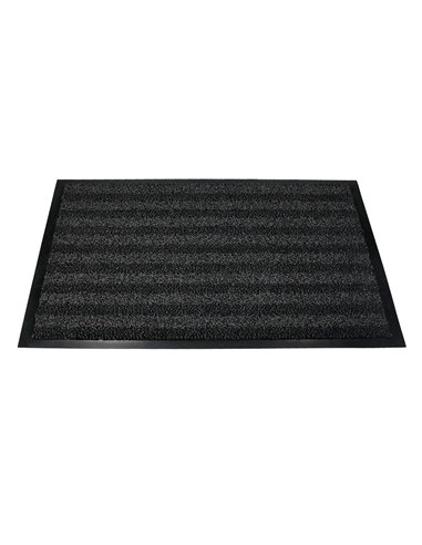 Tapis sol q-connect premium pour interieur antiderapant fibre polypropylene et feutre 60x40cm coloris gris.