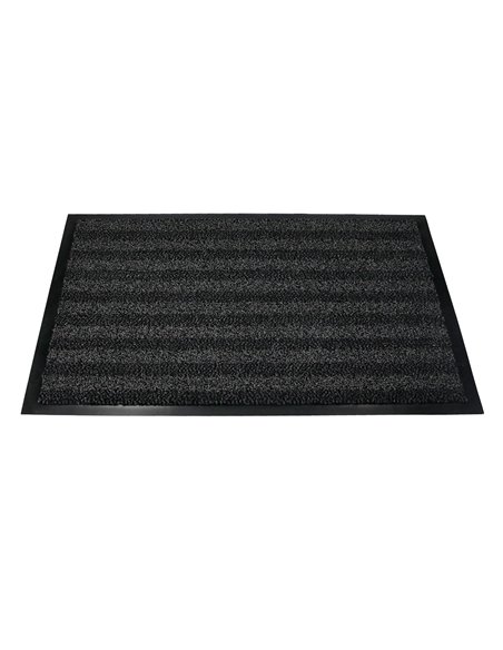 Tapis sol q-connect premium pour interieur antiderapant fibre polypropylene et feutre 60x40cm coloris gris.