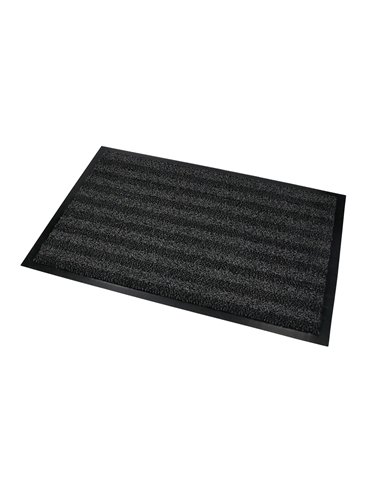 Tapis sol q-connect premium pour interieur antiderapant fibre polypropylene et feutre 60x40cm coloris gris.