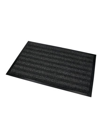 Tapis sol q-connect premium pour interieur antiderapant fibre polypropylene et feutre 60x40cm coloris gris.