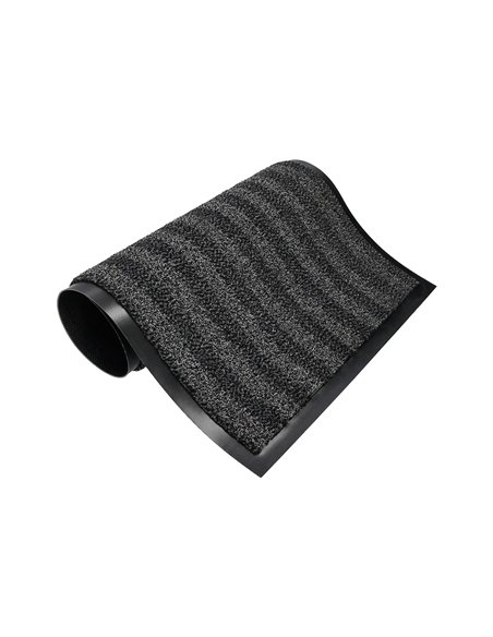 Tapis sol q-connect premium pour interieur antiderapant fibre polypropylene et feutre 60x40cm coloris gris.