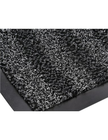Tapis sol q-connect premium pour interieur antiderapant fibre polypropylene et feutre 60x40cm coloris gris.