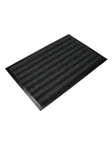 Tapis sol q-connect premium pour interieur antiderapant fibre polypropylene et feutre 60x40cm coloris gris.