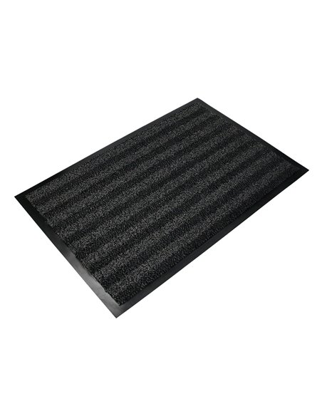 Tapis sol q-connect premium pour interieur antiderapant fibre polypropylene et feutre 60x40cm coloris gris.