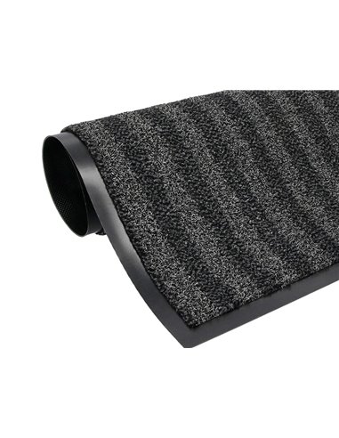 Tapis sol q-connect premium pour interieur antiderapant fibre polypropylene et feutre 60x40cm coloris gris.