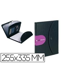 Conférencier exacompta exafolio polypropylène 6 compartiments onglets bloc-notes porte-stylo 33x25,5cm noir.