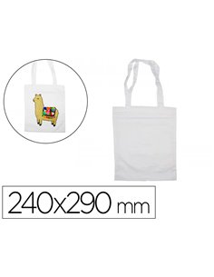 Petit sac shopping sodertex en coton 100grm2 240x290mm 12 pcs coloris blanc.