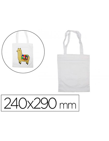 Petit sac shopping sodertex en coton 100grm2 240x290mm 12 pcs coloris blanc.