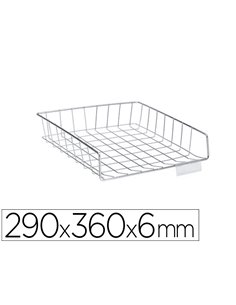 Corbeille courrier viso chromee fil metal porte etiquette 29x36x6cm.