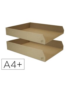 Corbeilles a courrier savana oxford empilables a4+ carton recycle lot de 2.