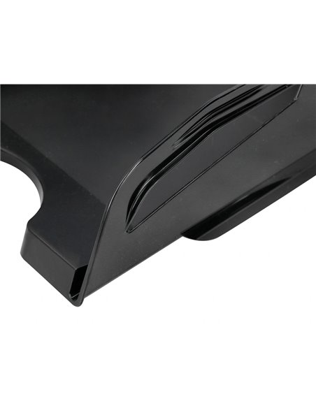 Corbeille a courrier q-connect plastique grande capacite avec poignee noire opaque 386x270x115mm.