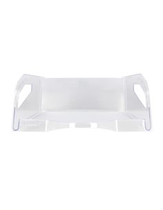 Corbeille a courrier q-connect plastique grande capacite avec poignee transparente 386x270x115mm. 2