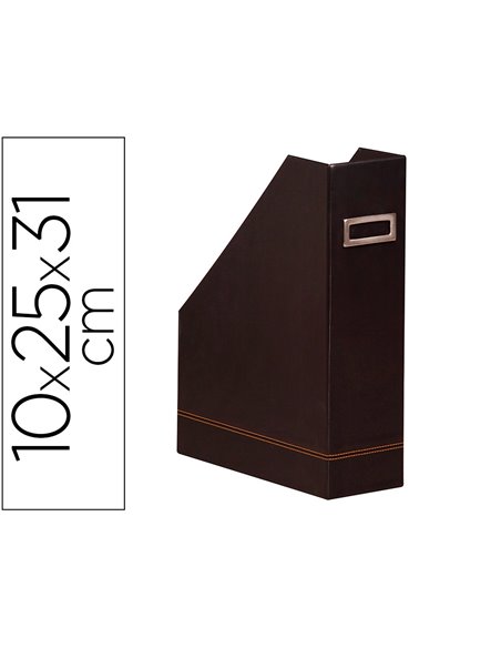 Porte-revues rhodiarama simil cuir noir velout 10x25x31 cm.